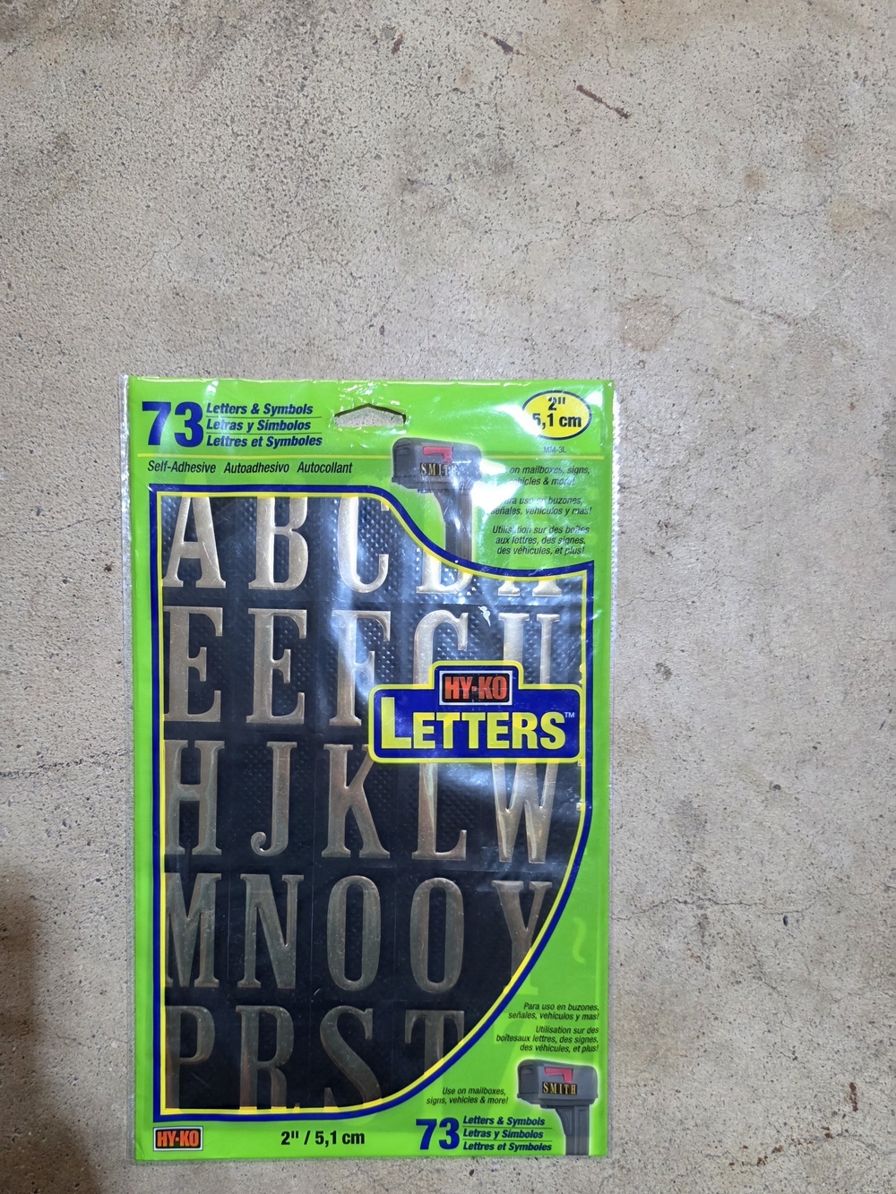 Gold Self-Adhesive Letters - Black Backing